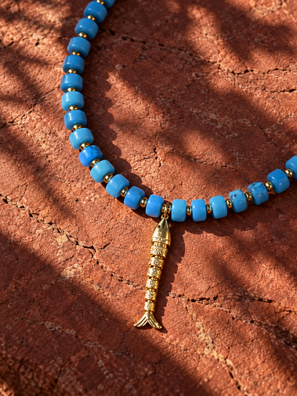 Collar Turquesa & Dije de Pez