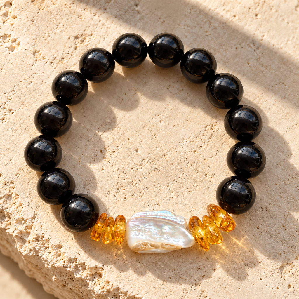 Pulsera Agatas, Ambar & Perla