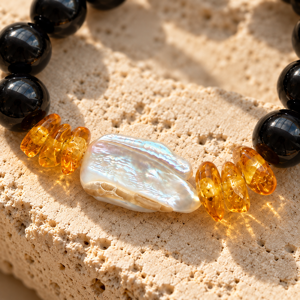Pulsera Agatas, Ambar & Perla