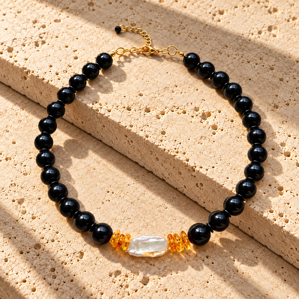 Collar Agatas, Ambar & Perla