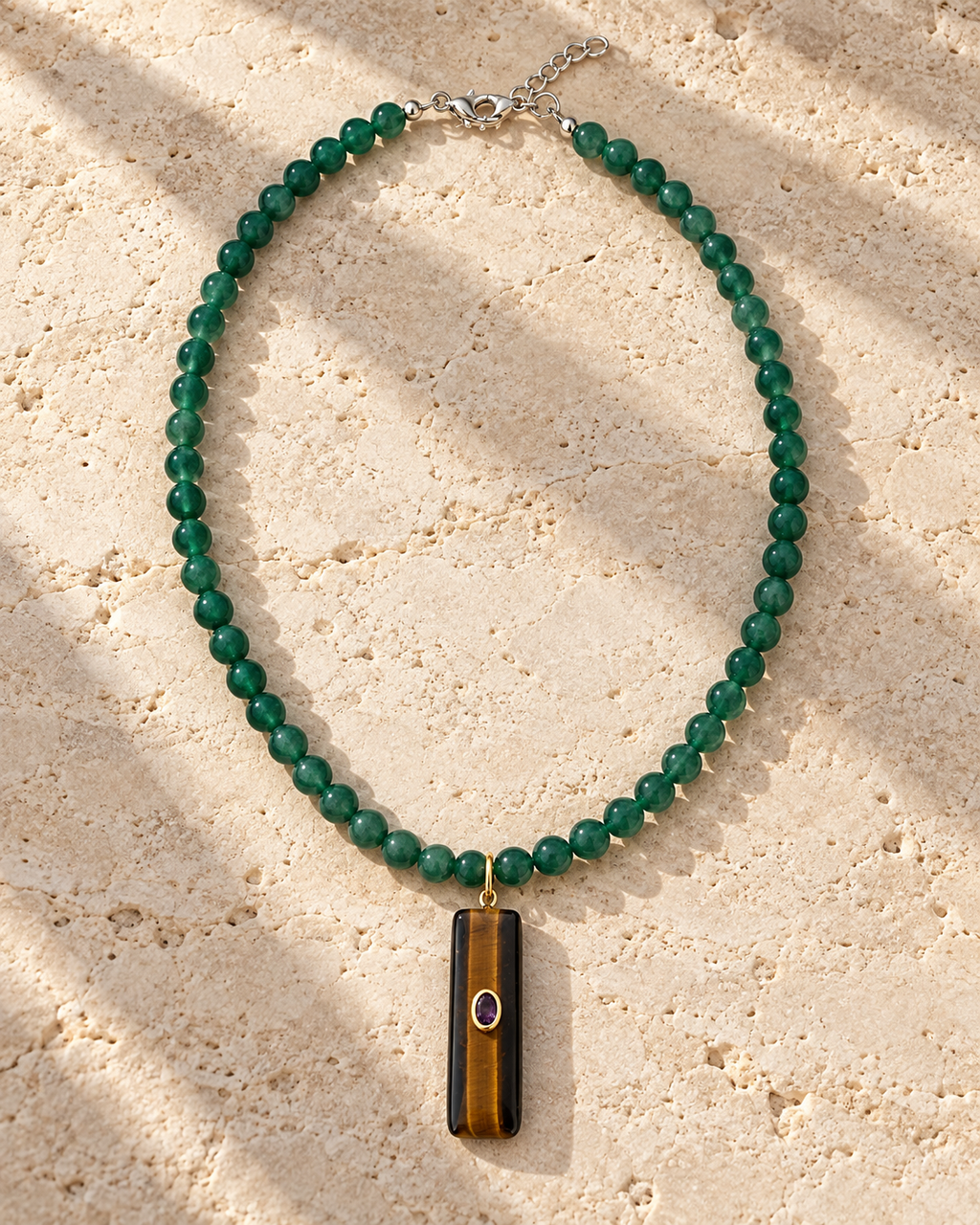 Collar Cuarzo Verde & Ojo de Tigre