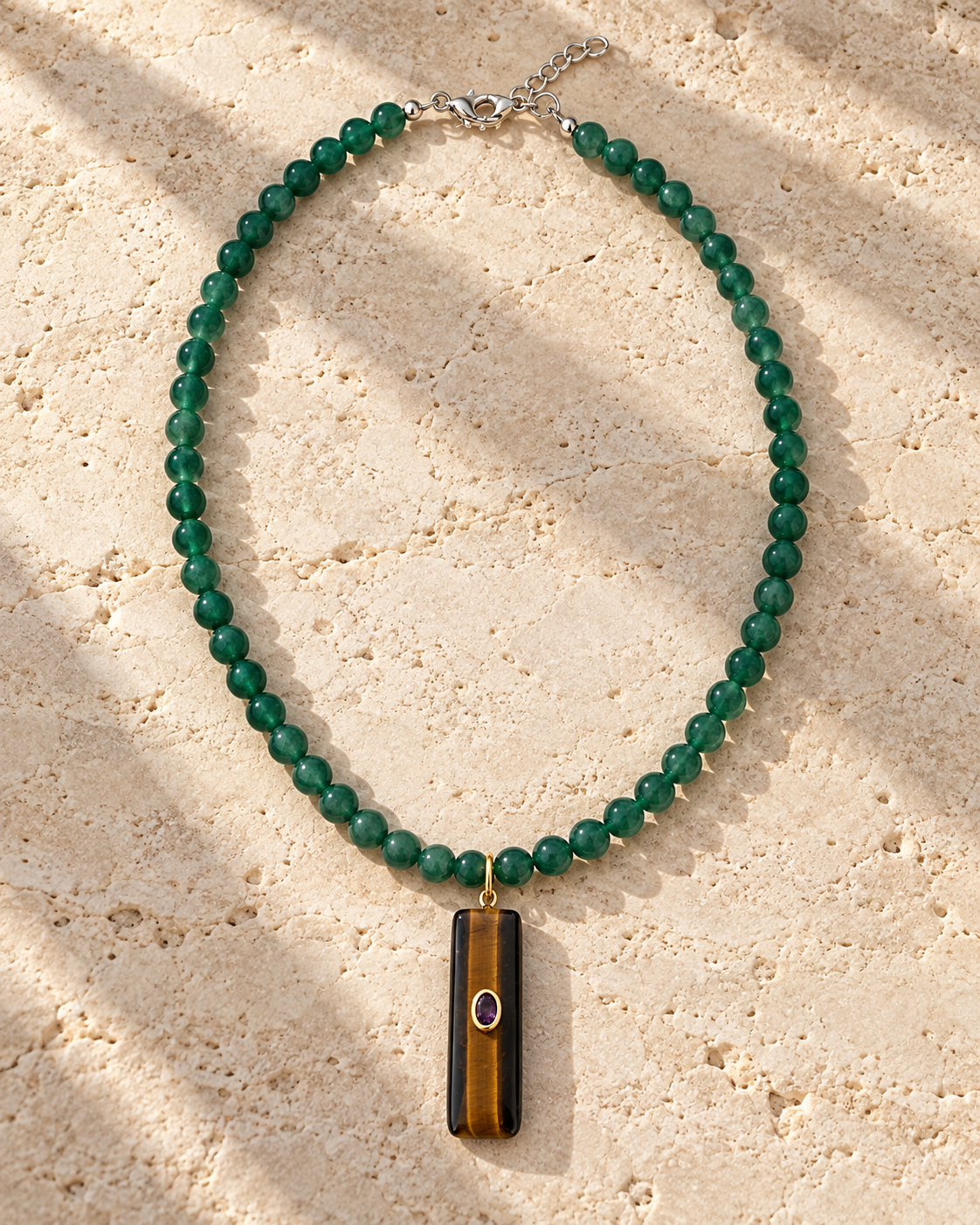Collar Cuarzo Verde & Ojo de Tigre