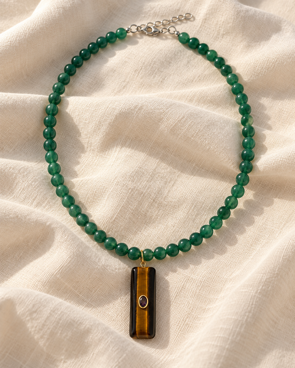 Collar Cuarzo Verde & Ojo de Tigre