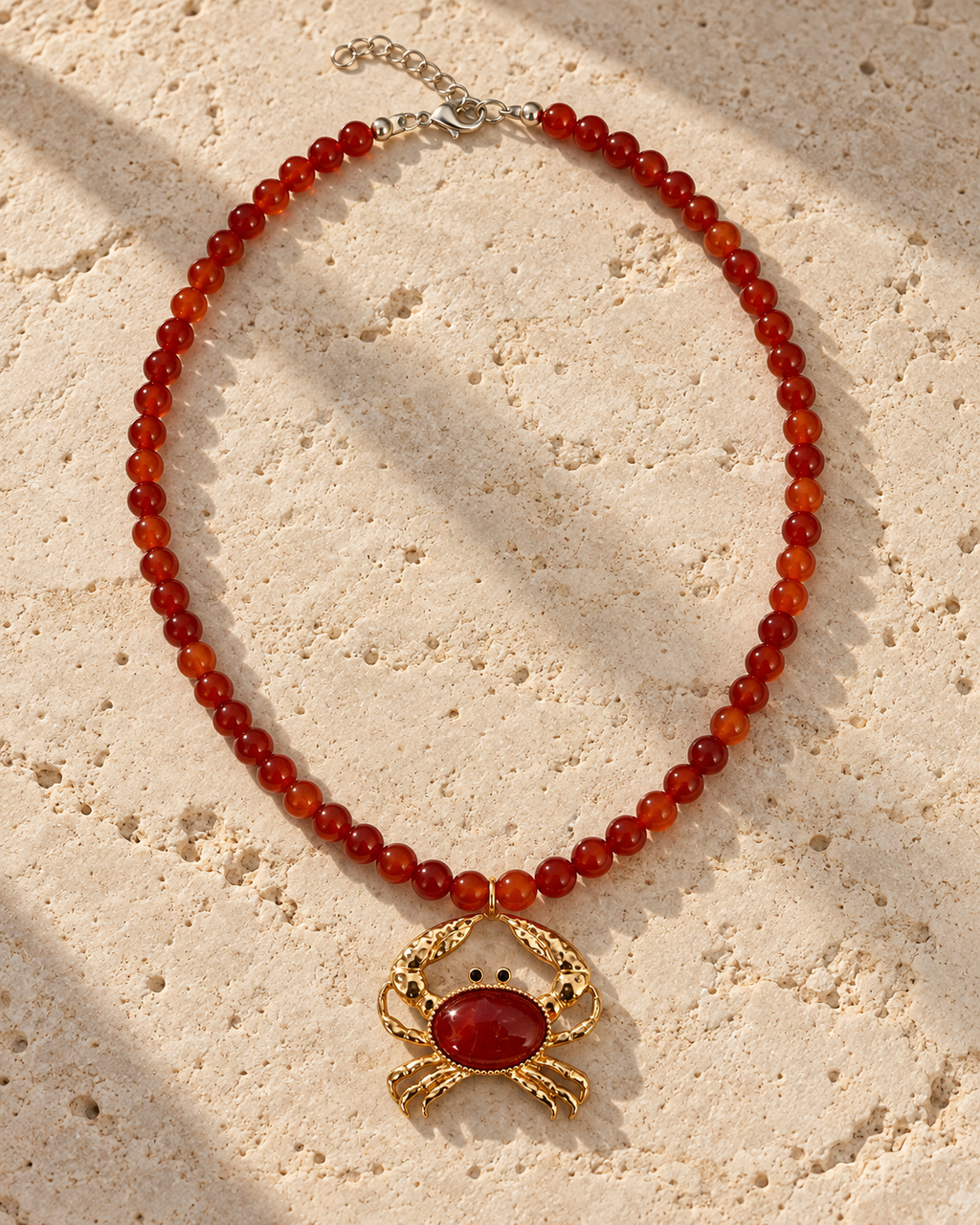 Collar Cornalina & Cangrejo