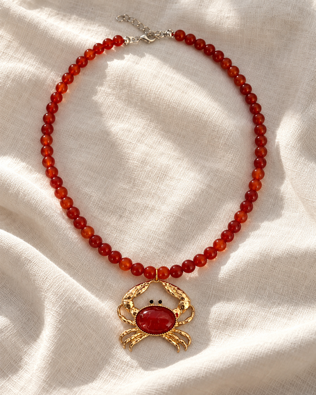 Collar Cornalina & Cangrejo