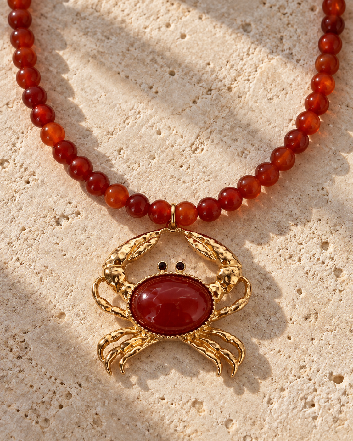 Collar Cornalina & Cangrejo