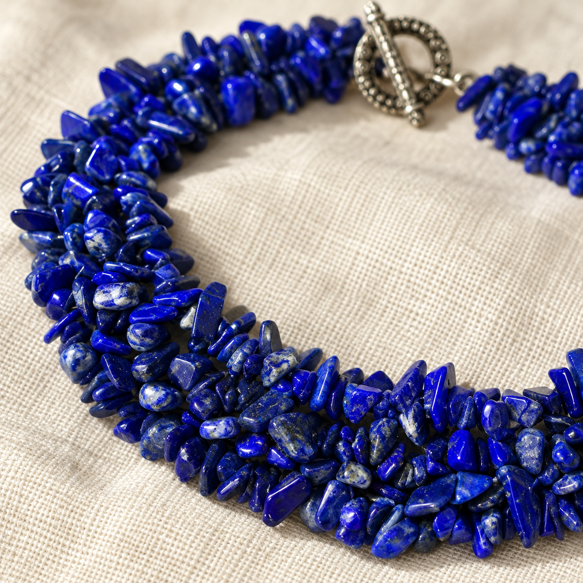Collar Lapizlazuli Chip Tejido