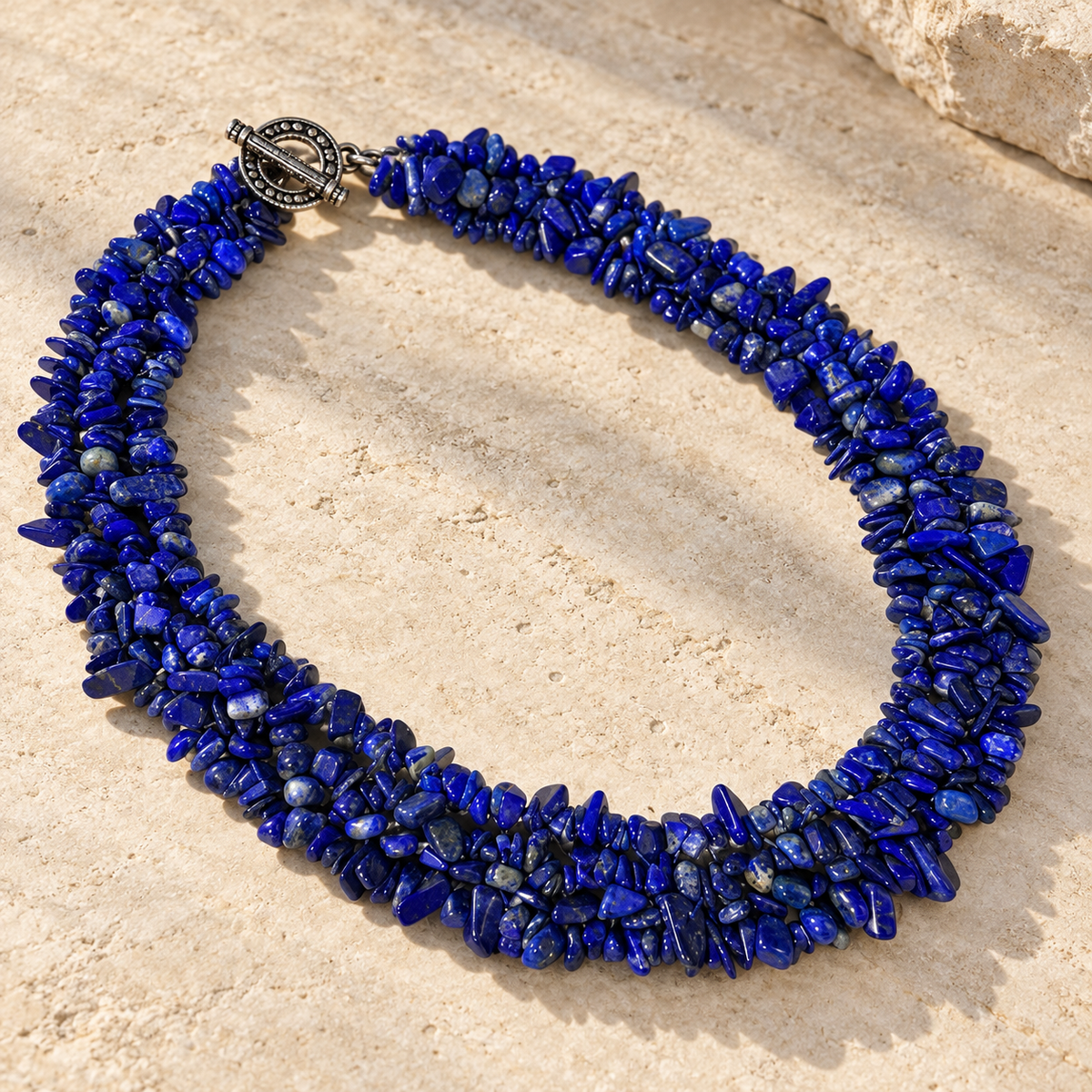 Collar Lapizlazuli Chip Tejido