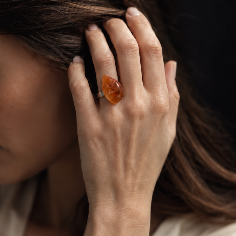 Anillo Cornalina Irregular