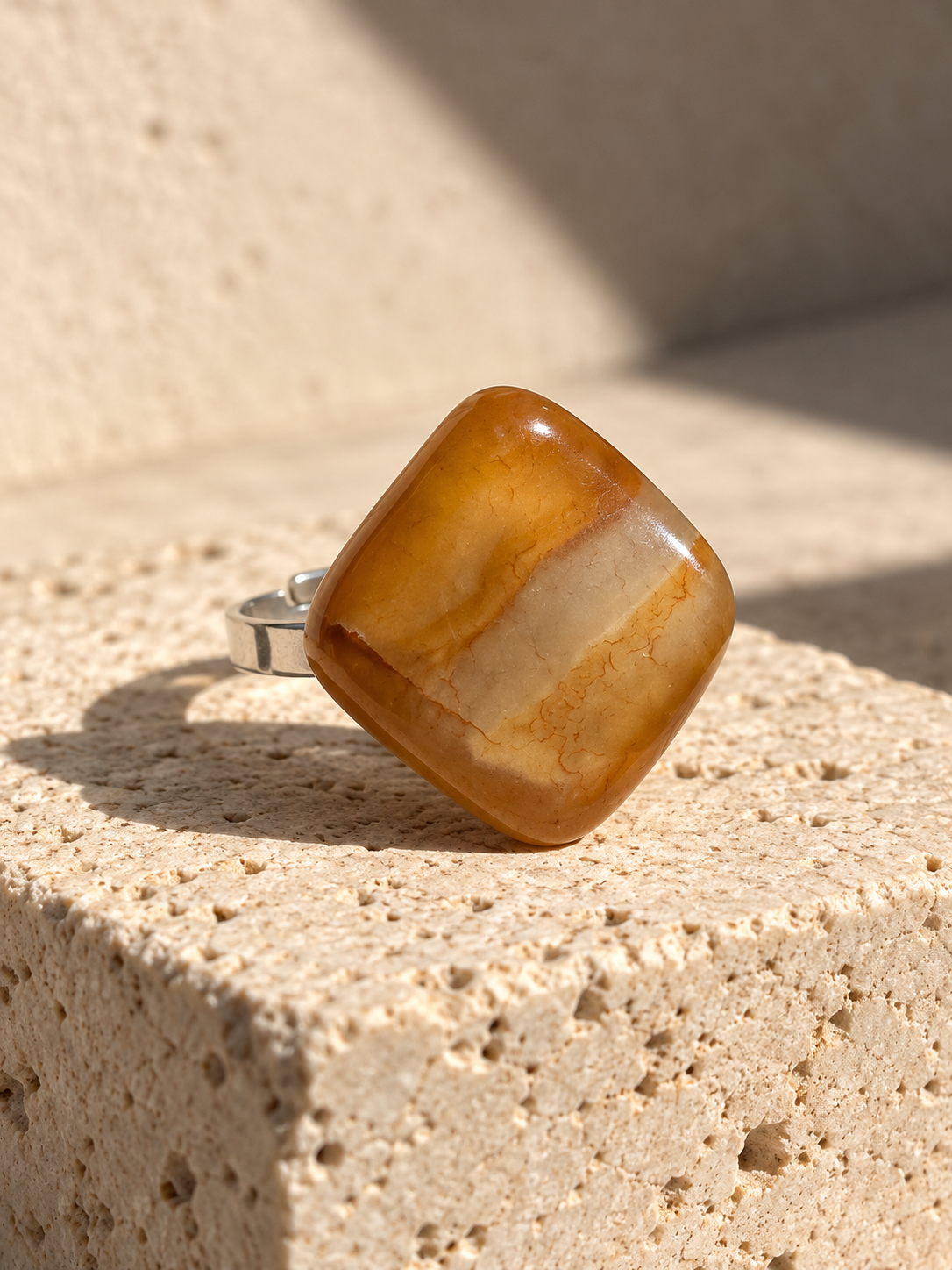 Anillo Cuarzo Miel