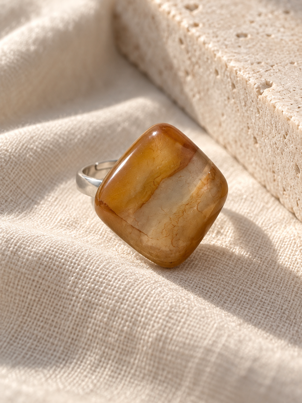 Anillo Cuarzo Miel