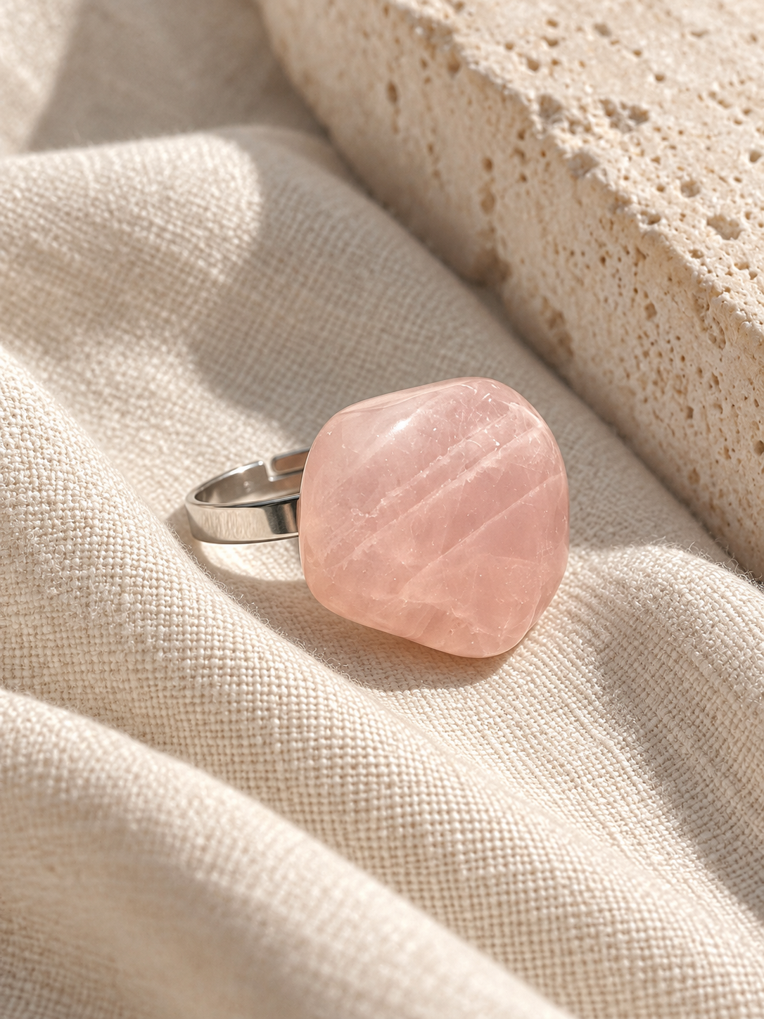 Anillo Cuarzo Rosa
