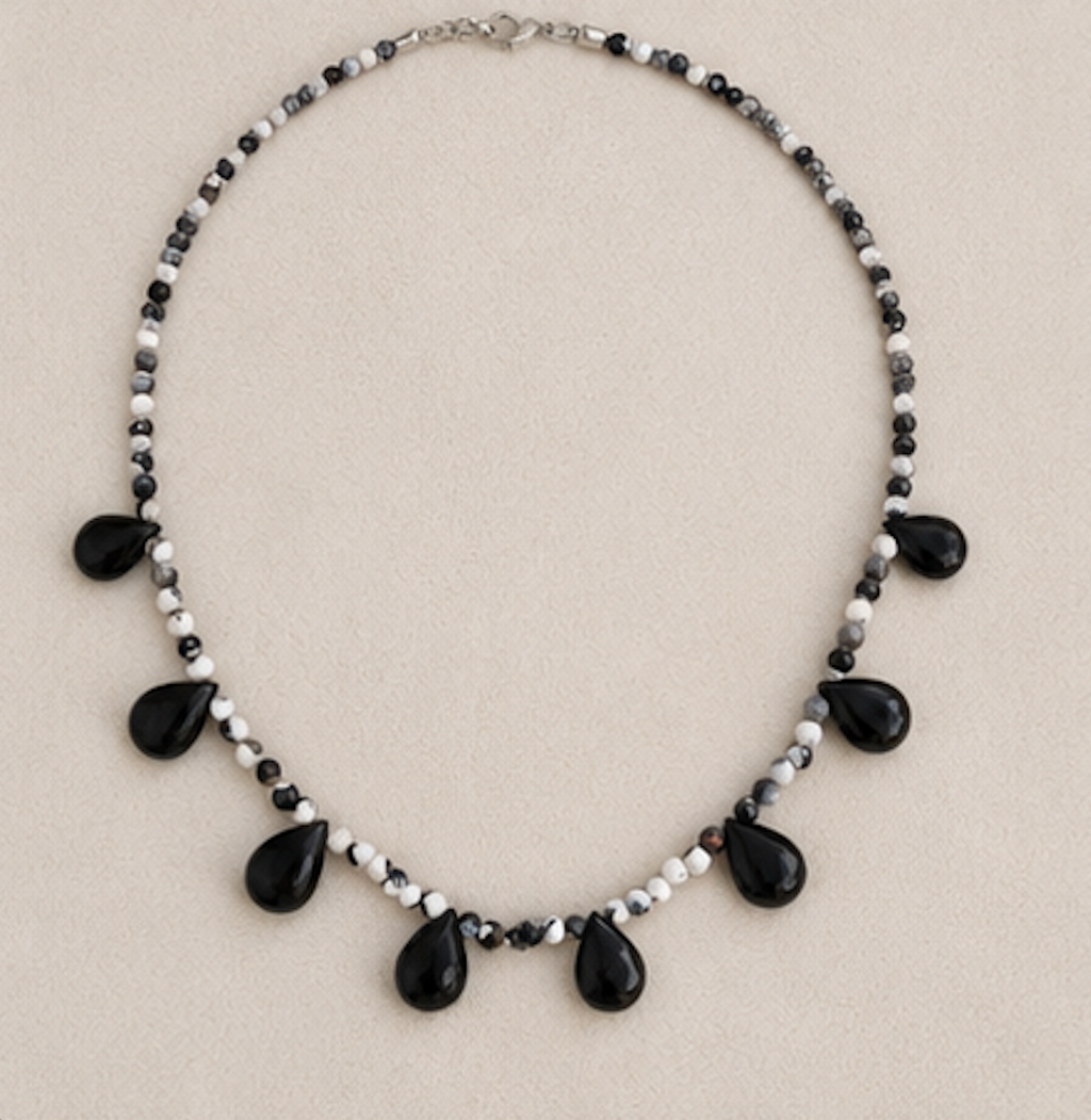 Collar Agatas Black & White