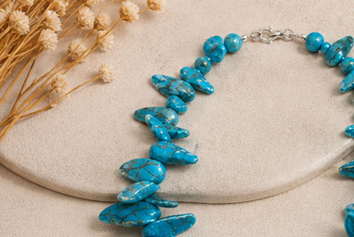 Collar Perlas Barrocas Azules