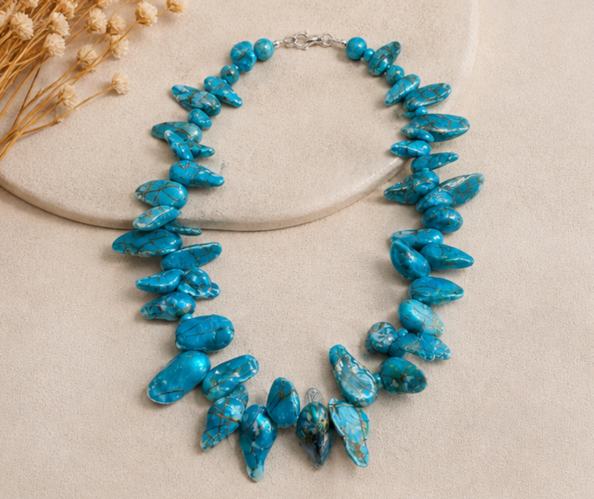 Collar Perlas Barrocas Azules