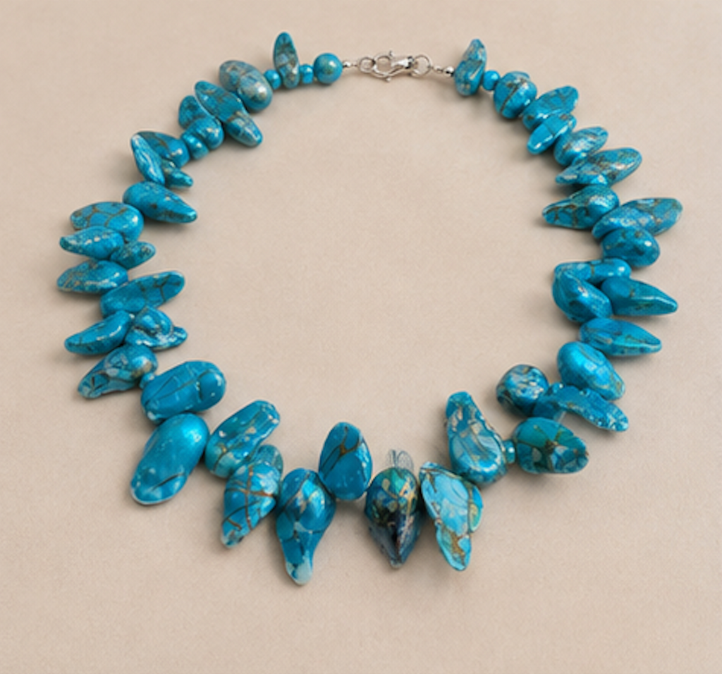 Collar Perlas Barrocas Azules