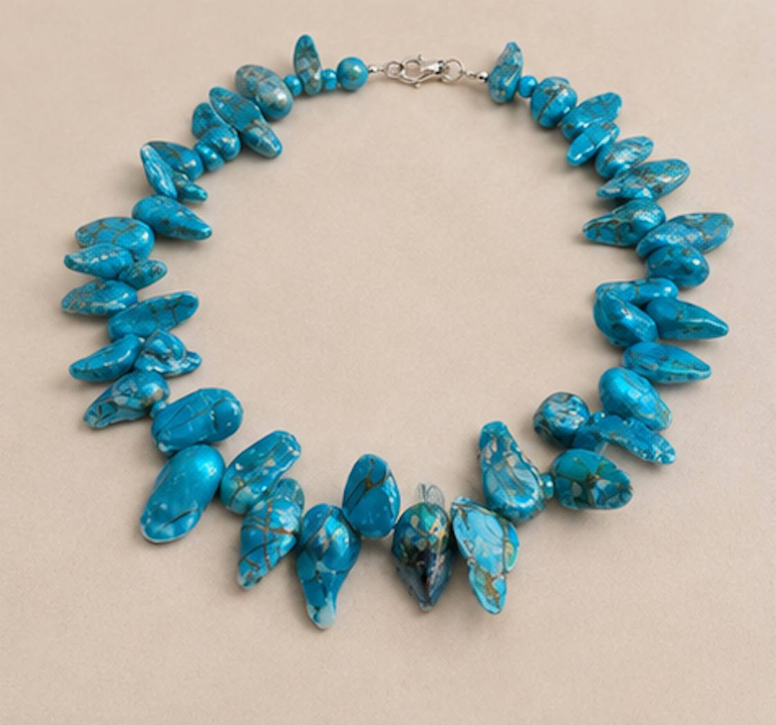 Collar Perlas Barrocas Azules
