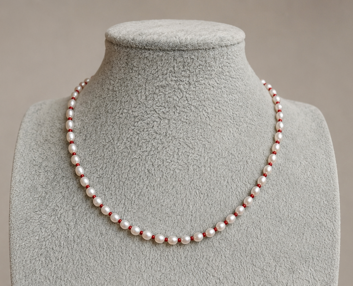 Collar Perlas | Carmesí