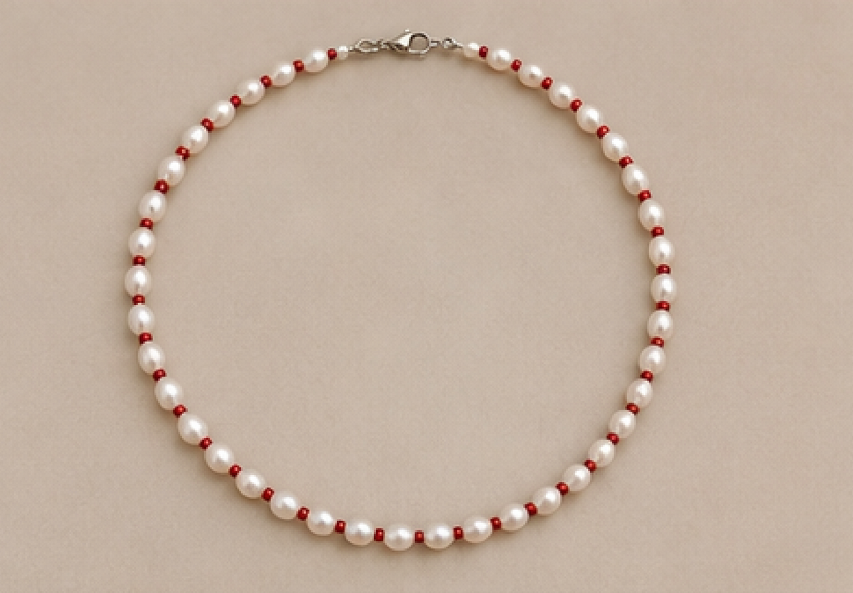 Collar Perlas | Carmesí