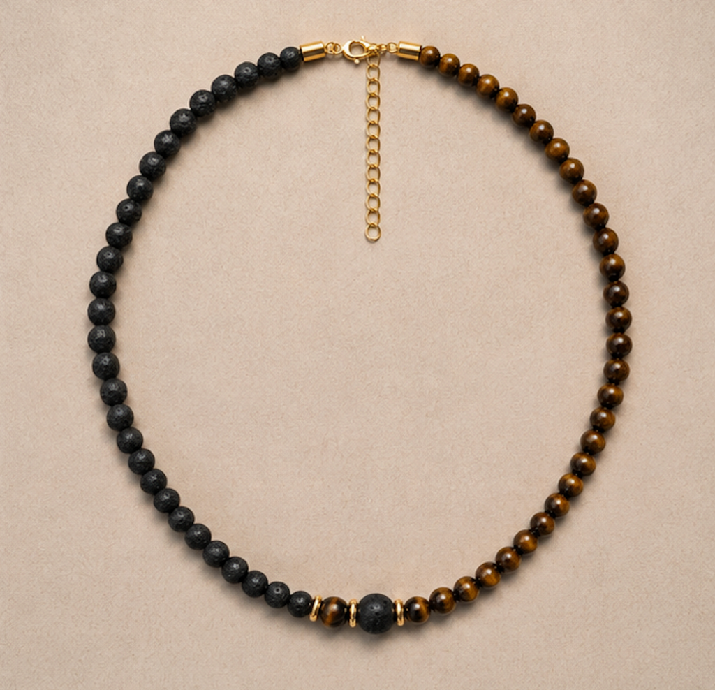 Collar Piedra Volcánica | Ojo de Tigre