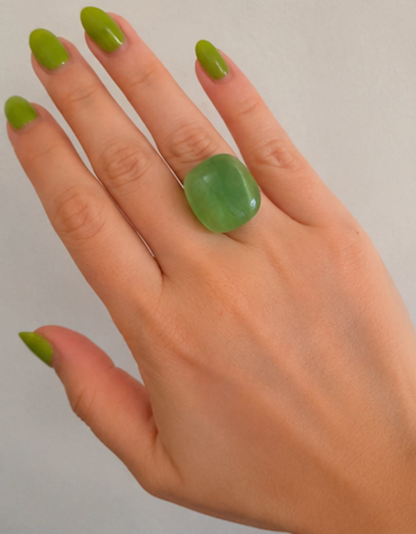 Anillo Ojo De Gato Verde