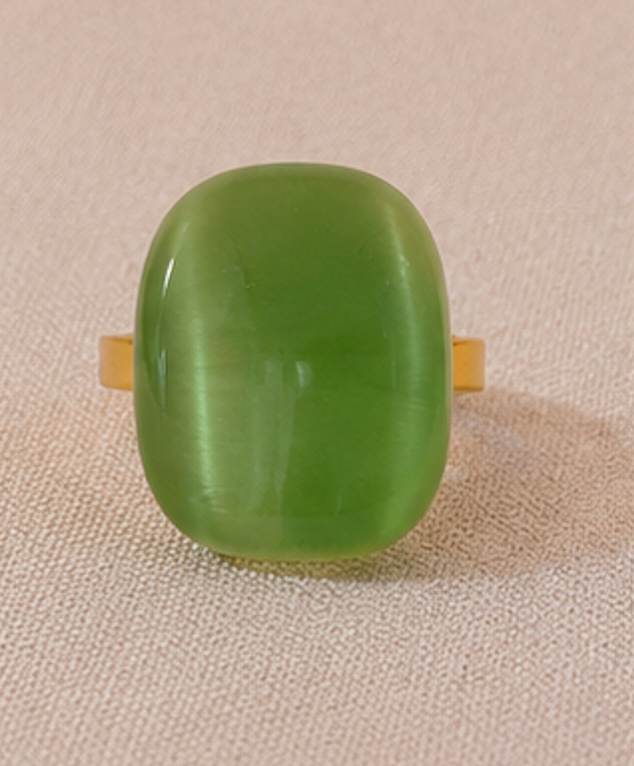 Anillo Ojo De Gato Verde