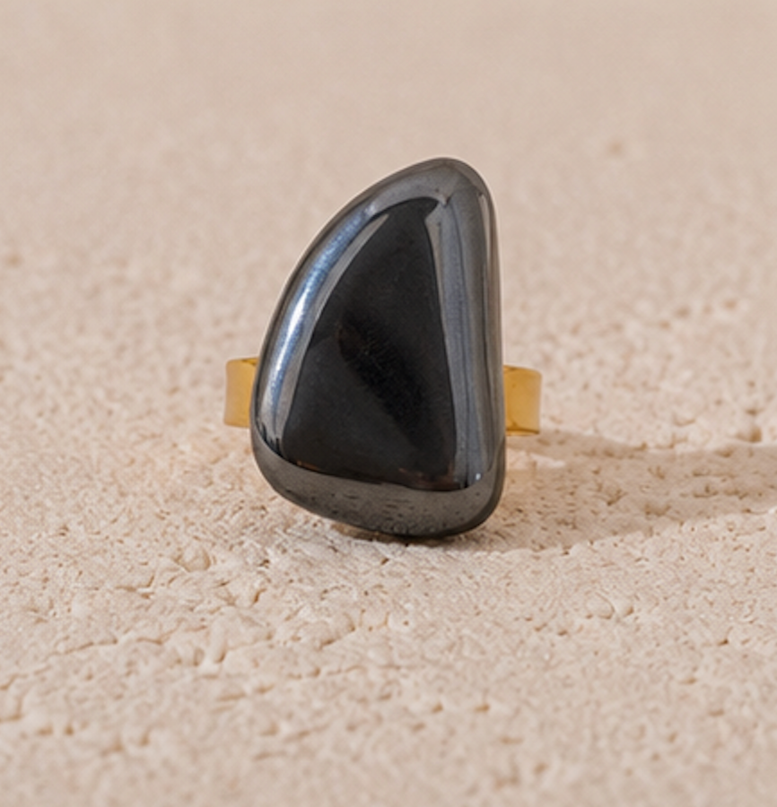 Anillo Hematita Irregular
