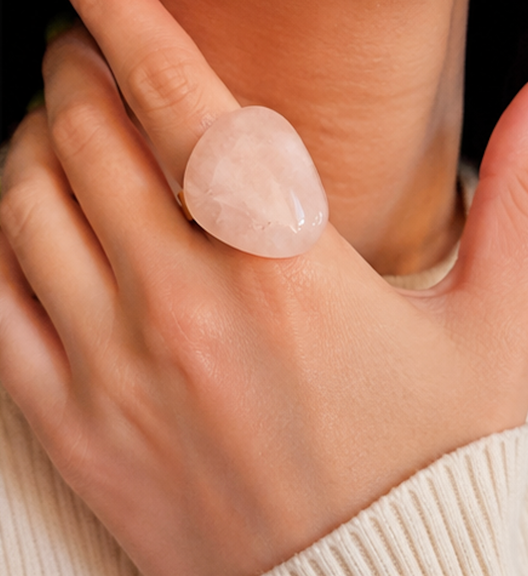 Anillo Cuarzo Rosa