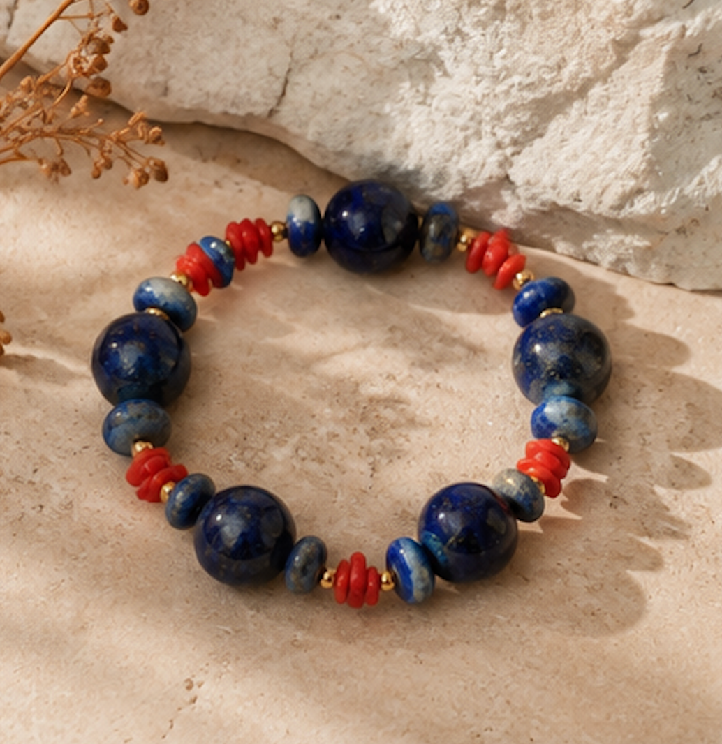 Pulsera Lapislazuli & Coral