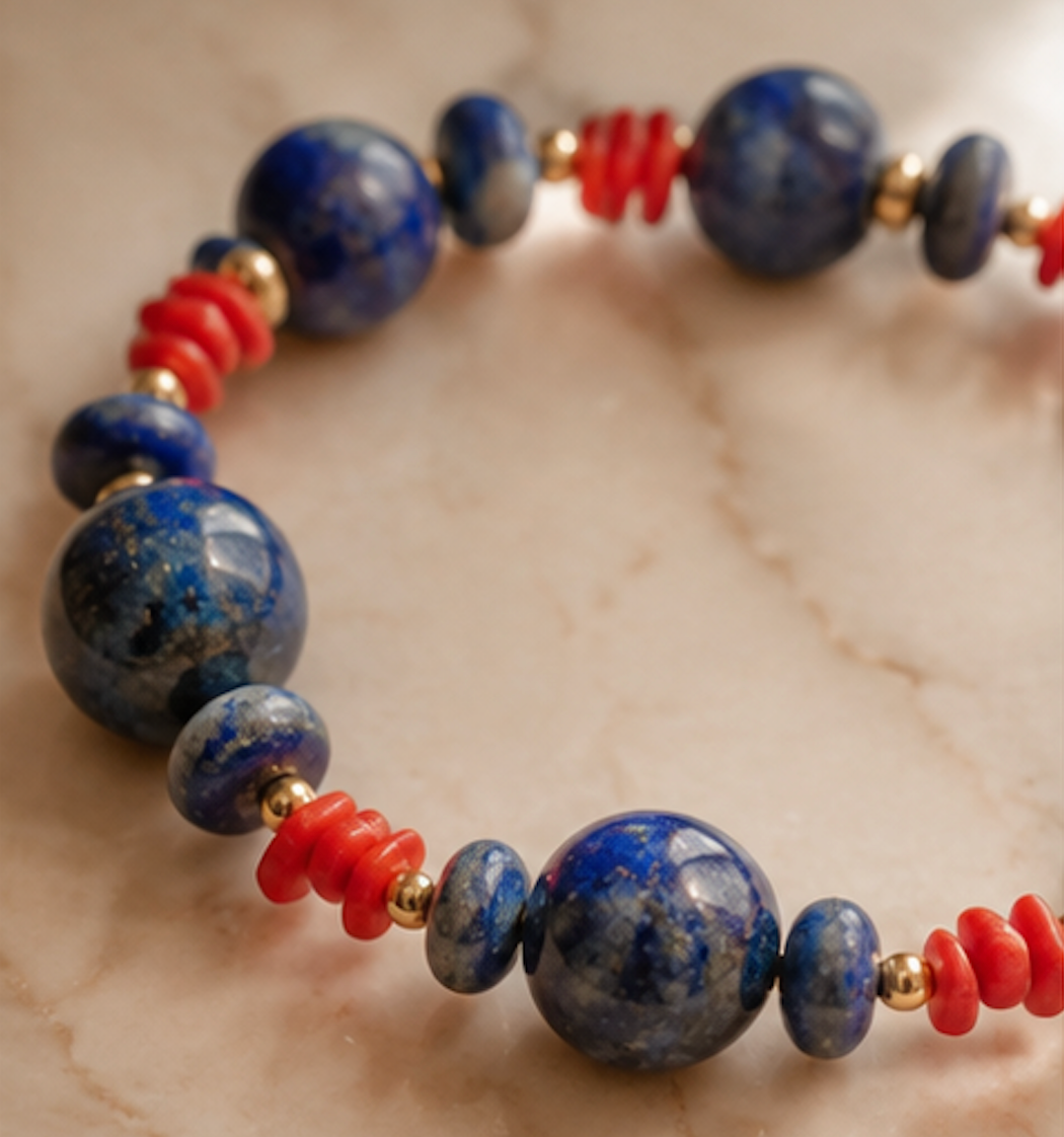 Pulsera Lapislazuli & Coral