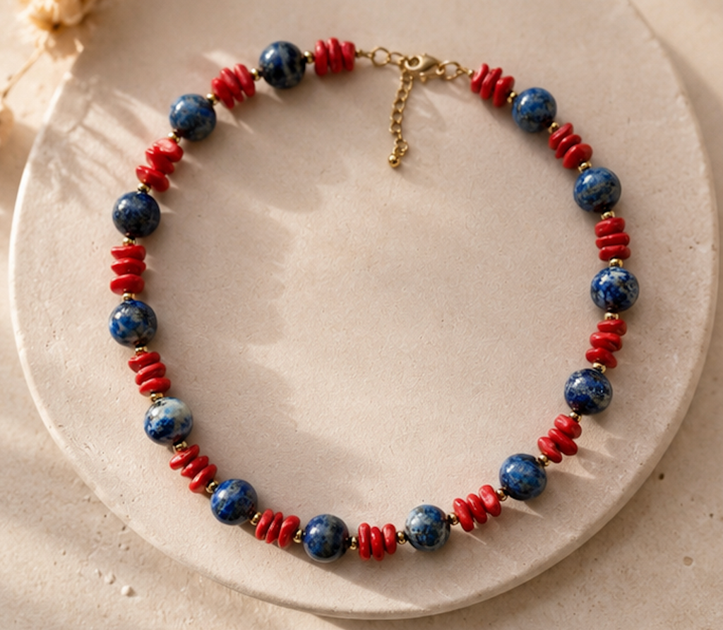 Collar Lapislazuli & Coral